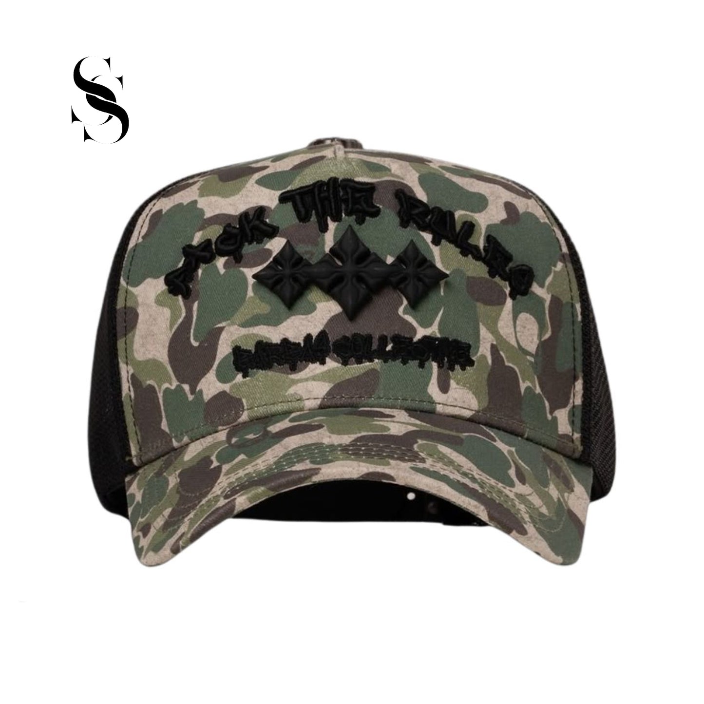 Gorra de visera curva Barbas Hats, modelo FTR Trincker con acabados y bordados premium de estilo urbano