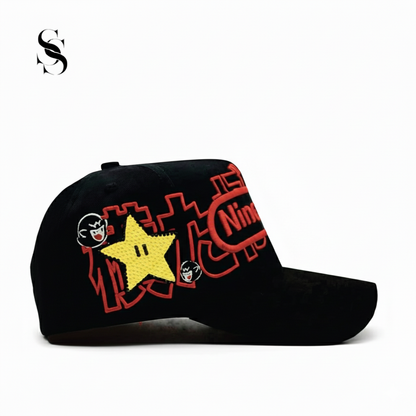 Gorra Ninety 9 de Nine World de Second Shot color negro con acabado rojos 