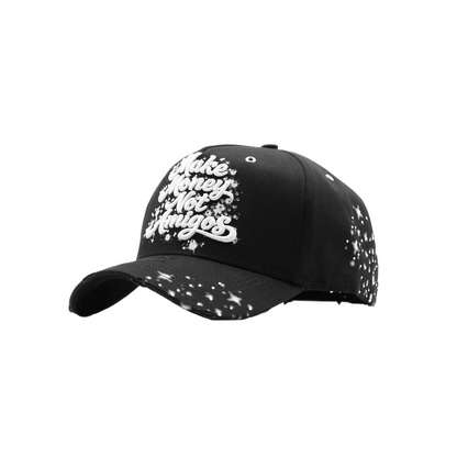 Sombrero Dandy Hats "Make Money Not Amigos" de Second Shot, estilo elegante en color negro con diseño llamativo y detalles de moda.