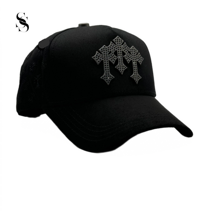 Sombrero Barbas Hats Chrome Blackout negro de estilo moderno, con diseño elegante y detalles en la banda, de la marca Second Shot.