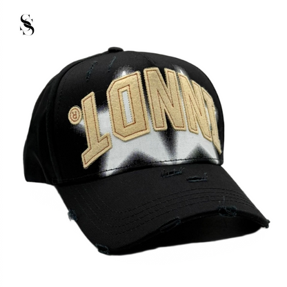 Sombrero Innedit Golden All Star de Second Shot, estilo clásico con detalles dorados, vista frontal y lateral sobre fondo neutro.
