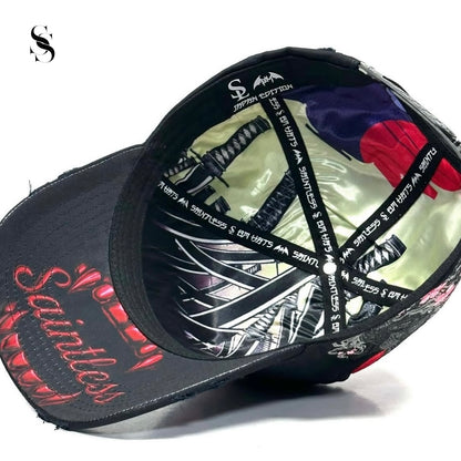 Gorra Saintless Samurai Sakura de Second Shot, estilo casual con diseño de flores sakura, para un look moderno y confortable.