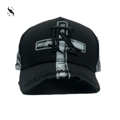 Gorra Rude Awakenings Calvary de la marca Second Shot, con diseño llamativo en color negro y blanco