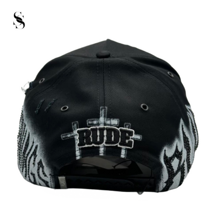Gorra Rude Awakenings Calvary de la marca Second Shot, con diseño llamativo en color negro y blanco