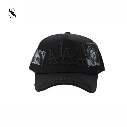 Gorra negra LALALA The Messiah de Second Shot, con detalles llamativos
