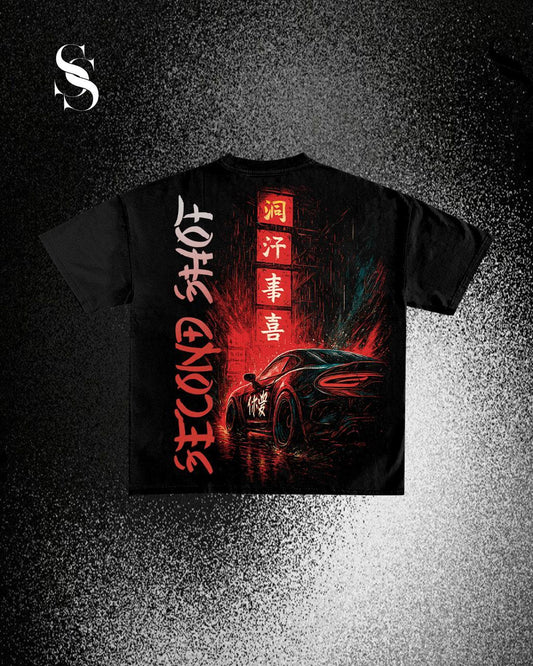 Camiseta segunda China de la marca Second Shot, diseño casual de algodón con logotipo en el pecho y cuello redondo.