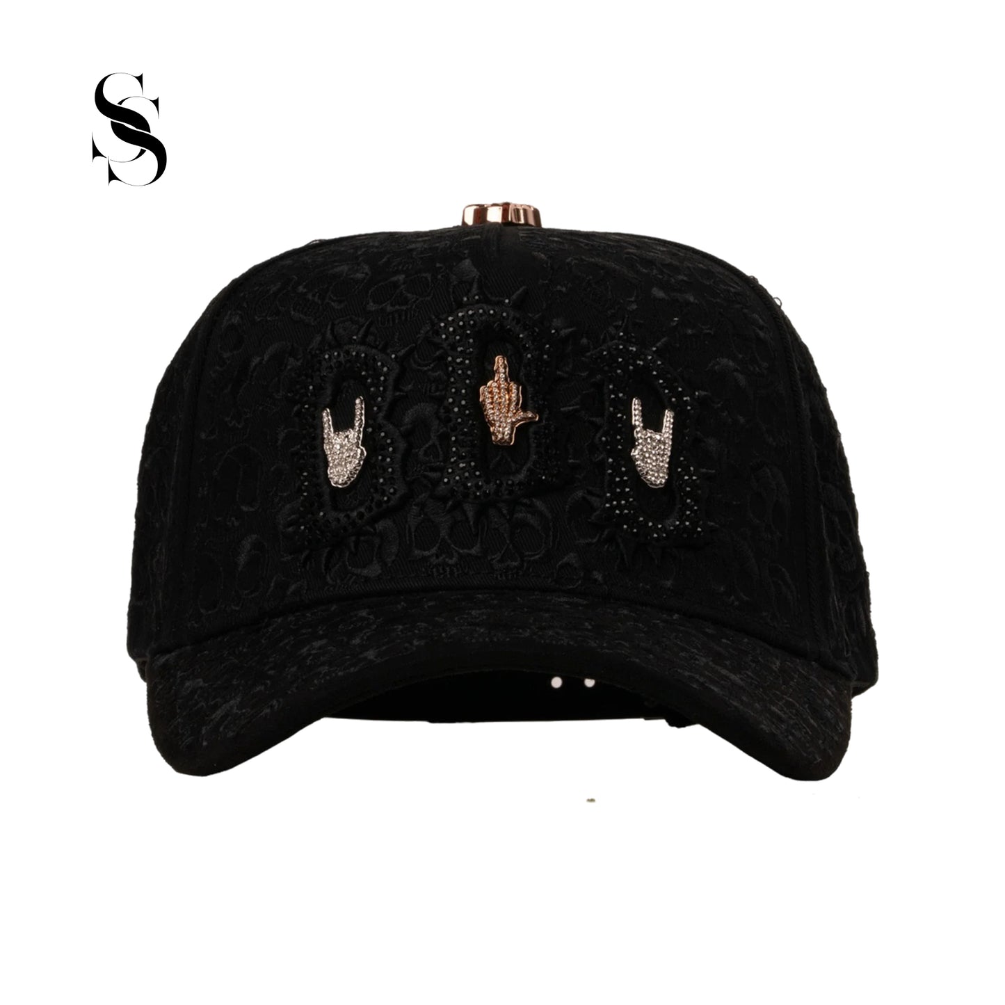 Gorra Barbas Hats modelo BBB Hand Skull con bordado detallado
