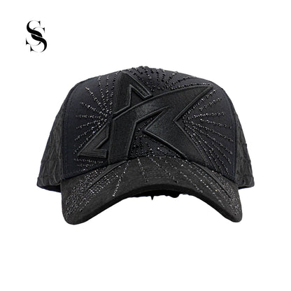 Gorra negra Rebel Hats Black Star de la marca Second Shot, estilo casual con estrella en el diseño, vista frontal sobre fondo neutro.