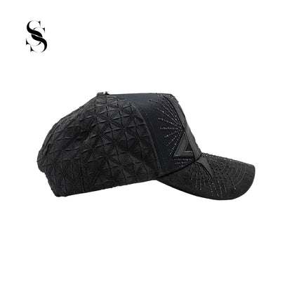 Sombrero rebel negro con estrella de la marca Second Shot, estilo casual con diseño de estrella en la parte frontal.
