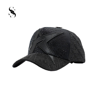 Sombrero Rebel Hats Black Star de la marca Second Shot, sombrero negro con diseño de estrella en la parte frontal.