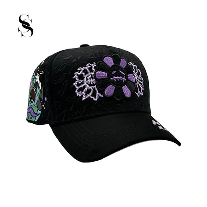 Gorra Innedit Muratravis Electric de Second Shot con diseño compacto color negro y morado