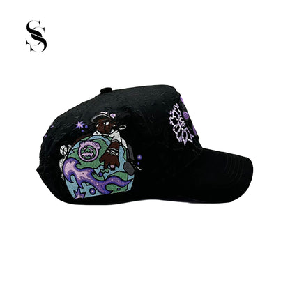 Gorra Innedit Muratravis Electric de Second Shot con diseño compacto color negro y morado