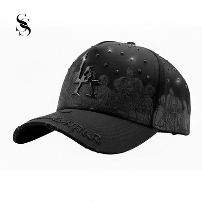 Gorra "Rude Awakenings The Last Supper" de Second Shot, mostrando una interpretación moderna del famoso cuadro.